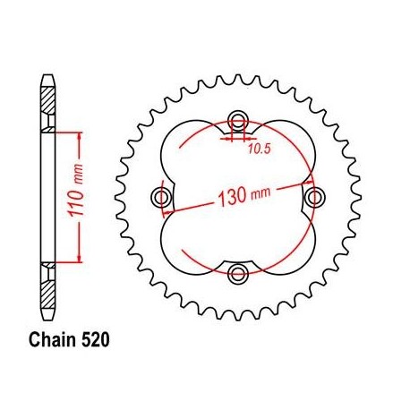 ZĘBATKA NAPĘDZANA JTR1350-38 HONDA TRX450 R/ER 04-14R