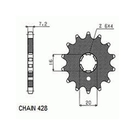 SUNSTAR ZĘBATKA NAPĘDOWA SUNF203-14 (BEF442)