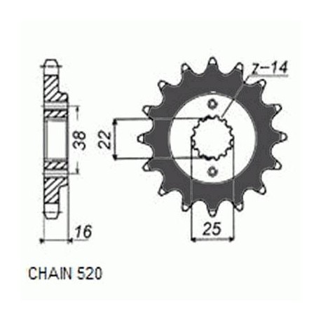 SUNSTAR ZĘBATKA NAPĘDOWA SUNF389-14