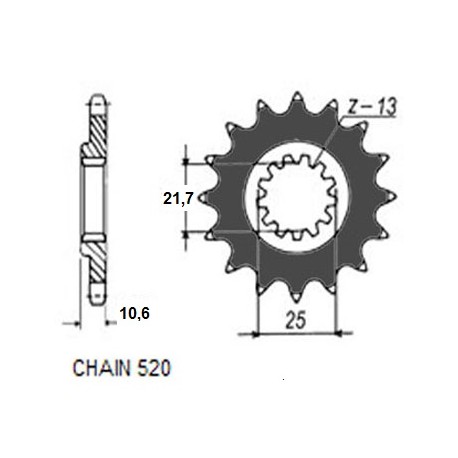 ZĘBATKA NAPĘDOWA SUNSTAR SUNF3A7-16 KONWERSJA YZF R6 06-15R.