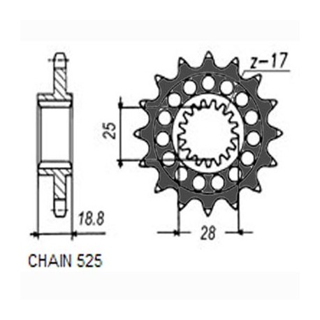 SUNSTAR ZĘBATKA NAPĘDOWA SUNF422 15 ZĘBÓW SUNF422-15