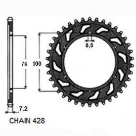 ZĘBATKA NAPĘDZANA SUNSTAR SUNR1-2221 48 ZĘBÓW SUNR1-2221-48