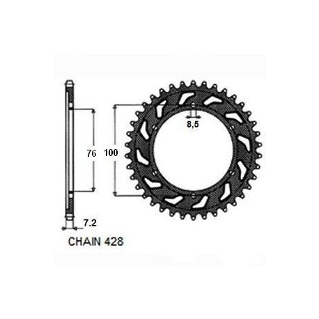 ZĘBATKA NAPĘDZANA SUNSTAR SUNR1-2221 48 ZĘBÓW SUNR1-2221-48