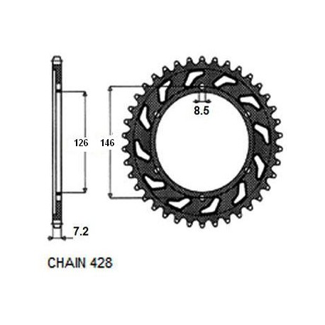 ZĘBATKA NAPĘDZANA SUNSTAR SUNR1-2571 50 ZĘBÓW SUNR1-2571-50