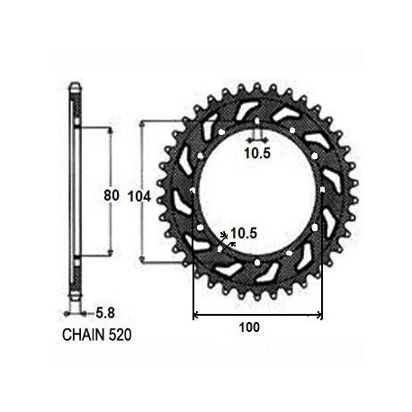 SUNSTAR ZĘBATKA NAPĘDZANA STALOWA SUNR1-3356-46 (ZAM 1-3344-46)