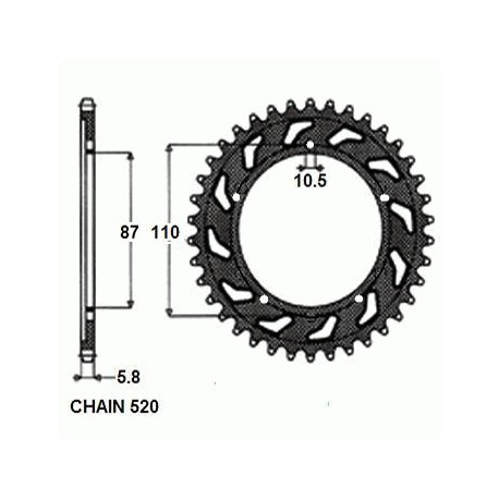 SUNSTAR ZĘBATKA NAPĘDZANA STALOWA SUNR1-3383-46