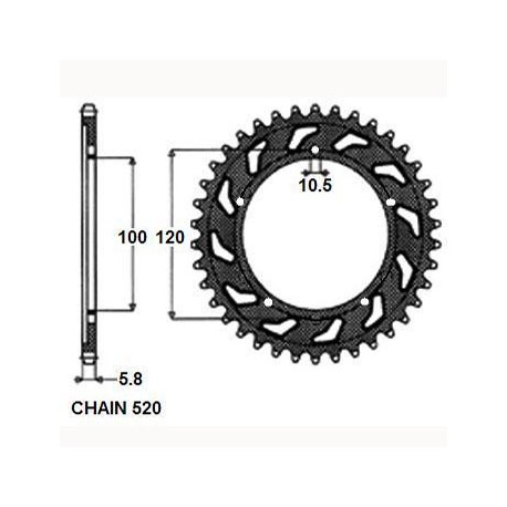 SUNSTAR ZĘBATKA NAPĘDZANA STALOWA SUNR1-3430-47