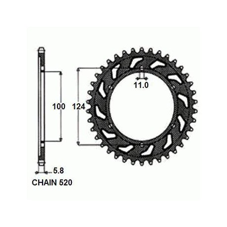 SUNSTAR ZĘBATKA NAPĘDZANA STALOWA SUNR1-3435-36