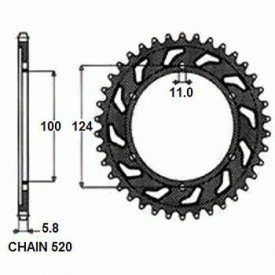 SUNSTAR ZĘBATKA NAPĘDZANA STALOWA SUNR1-3435-39