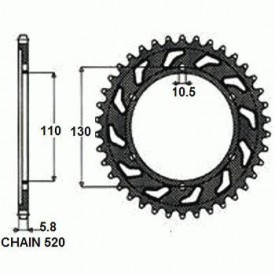 SUNSTAR ZĘBATKA NAPĘDZANA STALOWA SUNR1-3471-38