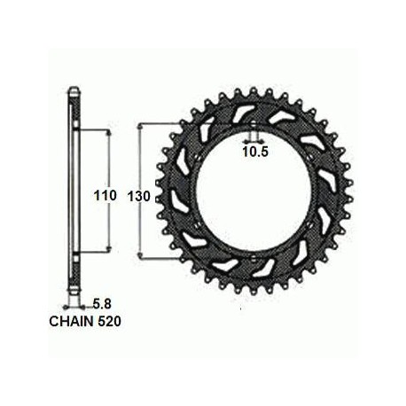 SUNSTAR ZĘBATKA NAPĘDZANA STALOWA SUNR1-3471-38