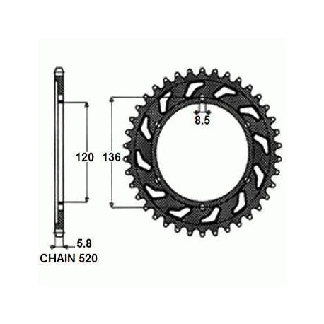 SUNSTAR ZĘBATKA NAPĘDZANA STALOWA SUNR1-3511-37