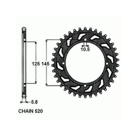 SUNSTAR ZĘBATKA NAPĘDZANA STALOWA SUNR1-3538-39