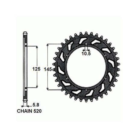 SUNSTAR ZĘBATKA NAPĘDZANA STALOWA SUNR1-3541-45