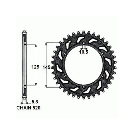 SUNSTAR ZĘBATKA NAPĘDZANA STALOWA SUNR1-3541-46