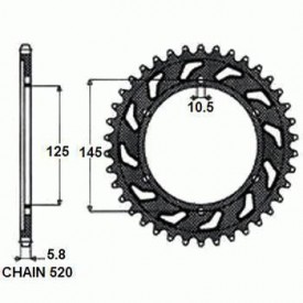 SUNSTAR ZĘBATKA NAPĘDZANA STALOWA SUNR1-3541-47