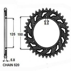 SUNSTAR ZĘBATKA NAPĘDZANA STALOWA SUNR1-3547-52