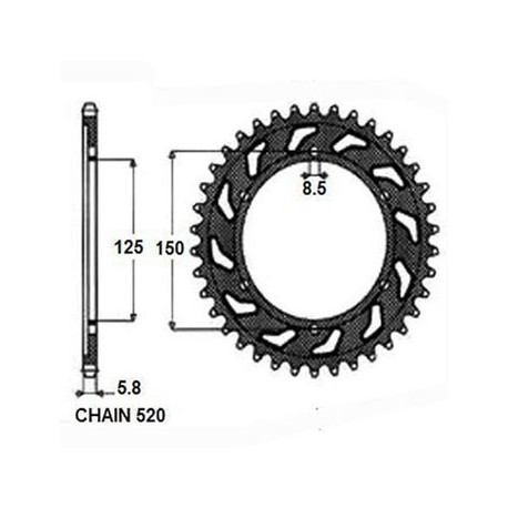 SUNSTAR ZĘBATKA NAPĘDZANA STALOWA SUNR1-3547-52