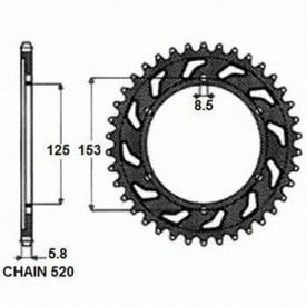 SUNSTAR ZĘBATKA NAPĘDZANA STALOWA SUNR1-3559-45