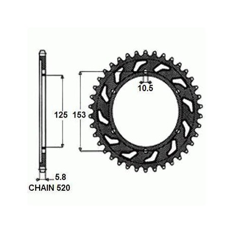 SUNSTAR ZĘBATKA NAPĘDZANA STALOWA SUNR1-3565-45