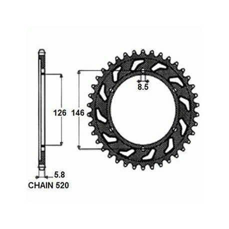 SUNSTAR ZĘBATKA NAPĘDZANA STALOWA SUNR1-3577-41