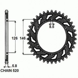 SUNSTAR ZĘBATKA NAPĘDZANA STALOWA SUNR1-3577-47