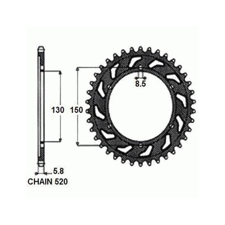 SUNSTAR ZĘBATKA NAPĘDZANA STALOWA SUNR1-3592-42