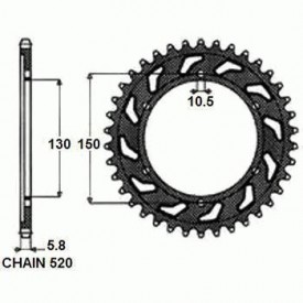 SUNSTAR ZĘBATKA NAPĘDZANA STALOWA SUNR1-3612-46