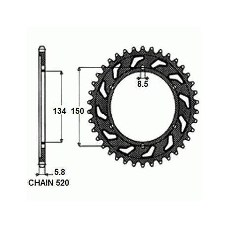 SUNSTAR ZĘBATKA NAPĘDZANA STALOWA SUNR1-3619-42