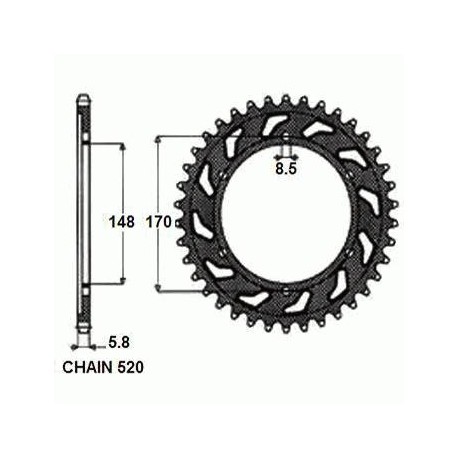 SUNSTAR ZĘBATKA NAPĘDZANA STALOWA SUNR1-3667-47