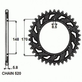 SUNSTAR ZĘBATKA NAPĘDZANA STALOWA SUNR1-3667-48