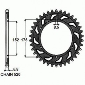 SUNSTAR ZĘBATKA NAPĘDZANA STALOWA SUNR1-3685-47