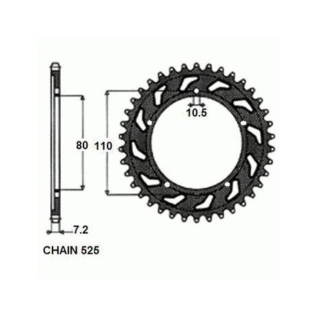 SUNSTAR ZĘBATKA NAPĘDZANA STALOWA SUNR1-4329-44