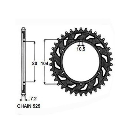 SUNSTAR ZĘBATKA NAPĘDZANA STALOWA SUNR1-4347 39 ZĘBÓW SUNR1-4347-39