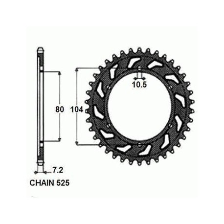 SUNSTAR ZĘBATKA NAPĘDZANA STALOWA SUNR1-4347-40