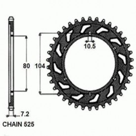 SUNSTAR ZĘBATKA NAPĘDZANA STALOWA SUNR1-4347-42