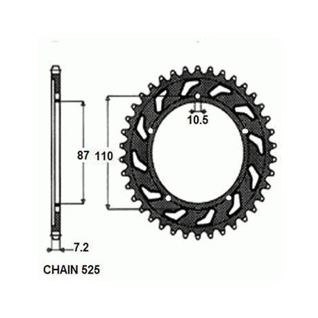 SUNSTAR ZĘBATKA NAPĘDZANA STALOWA SUNR1-4386-44