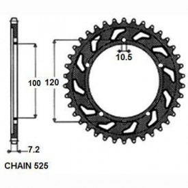 SUNSTAR ZĘBATKA NAPĘDZANA STALOWA SUNR1-4430-40