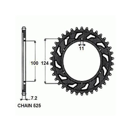 SUNSTAR ZĘBATKA NAPĘDZANA STALOWA SUNR1-4436-38