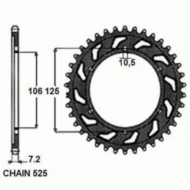 SUNSTAR ZĘBATKA NAPĘDZANA STALOWA SUNR1-4448-47