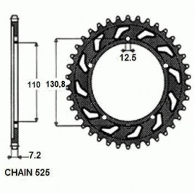 SUNSTAR ZĘBATKA NAPĘDZANA STALOWA SUNR1-4467-44