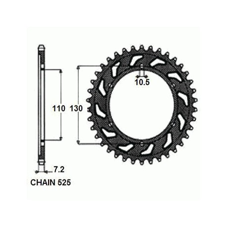 SUNSTAR ZĘBATKA NAPĘDZANA STALOWA SUNR1-4474-43 