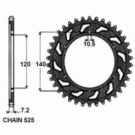 SUNSTAR ZĘBATKA NAPĘDZANA STALOWA SUNR1-4523-45