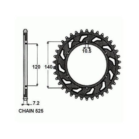 SUNSTAR ZĘBATKA NAPĘDZANA STALOWA SUNR1-4529-40