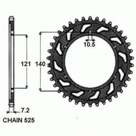 SUNSTAR ZĘBATKA NAPĘDZANA STALOWA SUNR1-4536-45