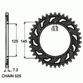 SUNSTAR ZĘBATKA NAPĘDZANA STALOWA SUNR1-4544-42