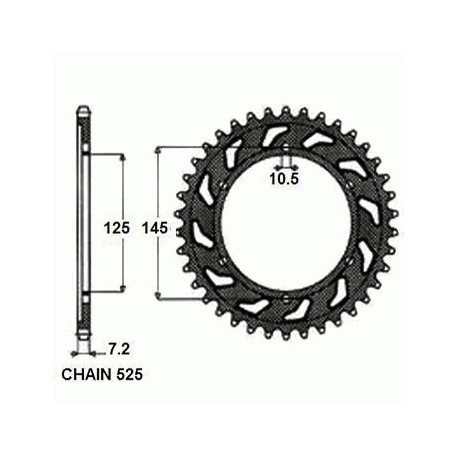 SUNSTAR ZĘBATKA NAPĘDZANA STALOWA SUNR1-4544-42