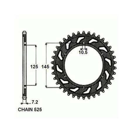 SUNSTAR ZĘBATKA NAPĘDZANA STALOWA SUNR1-4544-43