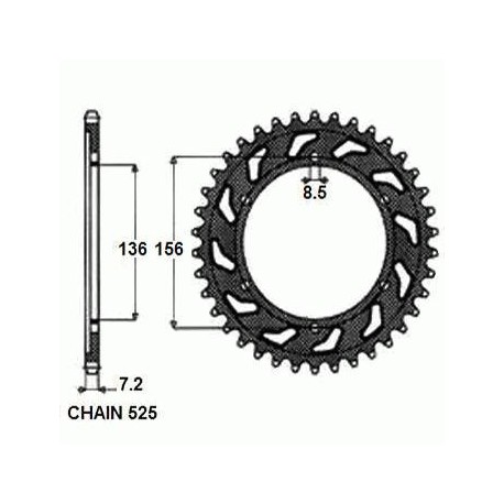 SUNSTAR ZĘBATKA NAPĘDZANA STALOWA SUNR1-4628-41