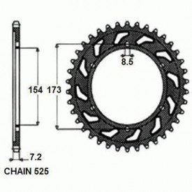 SUNSTAR ZĘBATKA NAPĘDZANA STALOWA SUNR1-4695-43